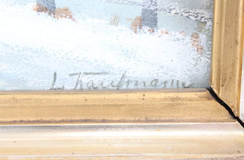 Gemälde/Mischtechnik 'Winterliche Seenlandschaft'