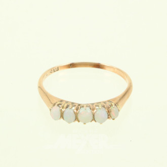 Damenring, besetzt mit 5 kl. Opalen