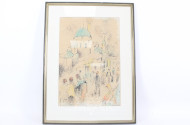 Aquarell "Stadtlandschaft aus dem Nahen Osten"