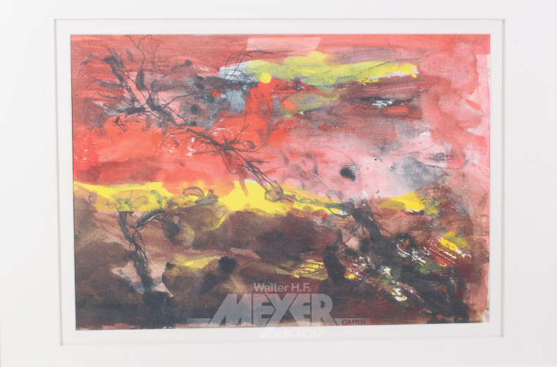 Farblithographie "Baumlandschaft II"