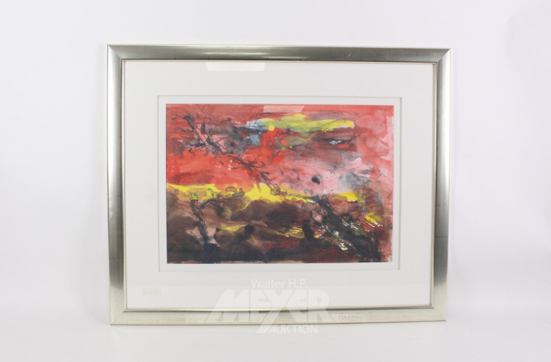 Farblithographie "Baumlandschaft II"