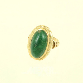 Ring mit grünem Farbstein-Cabochon