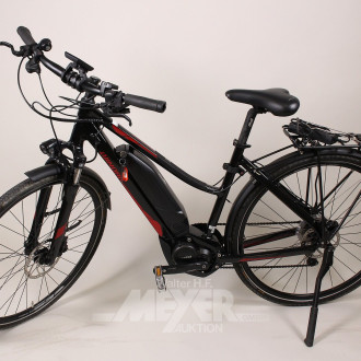 Damen-Trekking-E-Bike, schwarz/rot