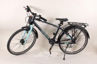 Jugendfahrrad, schwarz/türkis, 24 Zoll