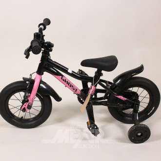 Kinderfahrrad, schwarz/rosa, 12 Zoll, Rahmen 18 cm