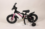 Kinderfahrrad, schwarz/rosa, 12 Zoll, Rahmen 18 cm