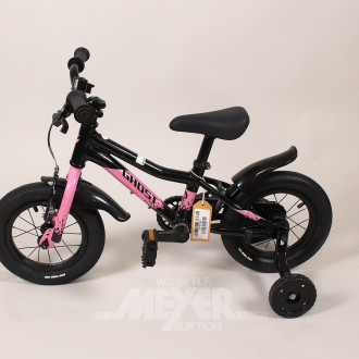Kinderfahrrad, schwarz-rosa, 12 Zoll, Rahmen 18 cm