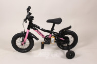 Kinderfahrrad, schwarz-rosa, 12 Zoll, Rahmen 18 cm