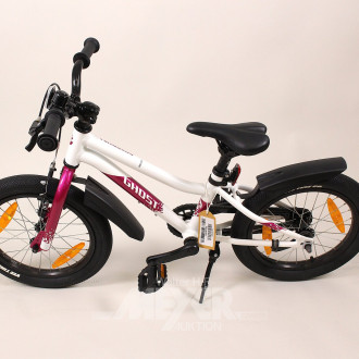 Kinderfahrrad, weiß/lila, 16 Zoll, Rahmen 23 cm