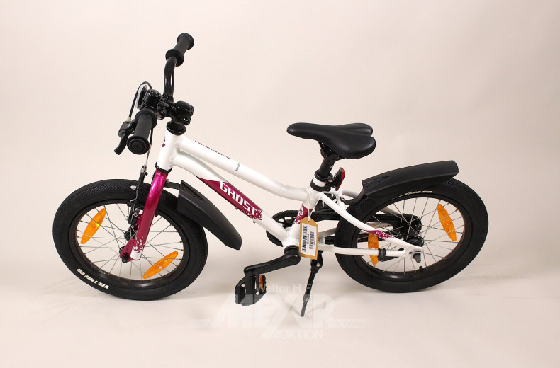 Kinderfahrrad, weiß/lila, 16 Zoll, Rahmen 23 cm