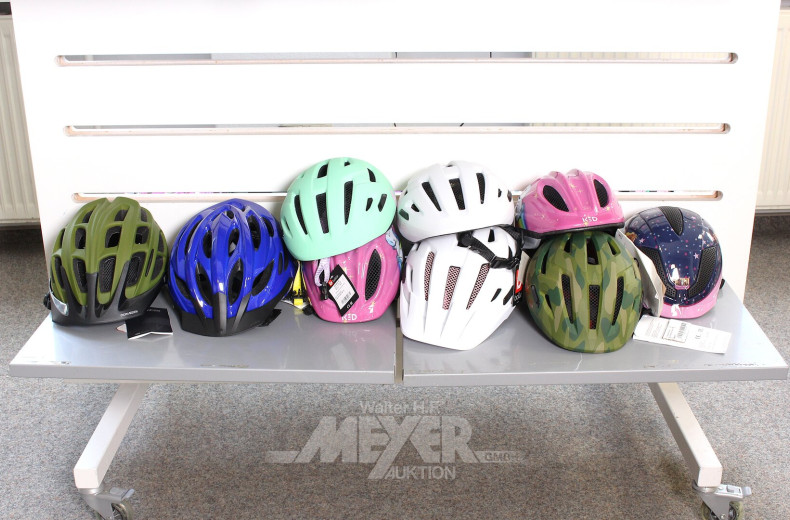 9 Posten versch. Fahrradhelme, versch. Hersteller, unterschiedliche Modelle