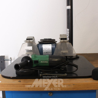 Doppelschleifbock HANSEATIC sowie 1 Winkelschleifer HIKOKI