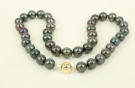 Tahitiperlen-Collier mit Schließe in 585 GG
