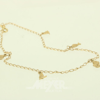 Fußkettchen mit kl. Anhängern mit maritimen Motiven