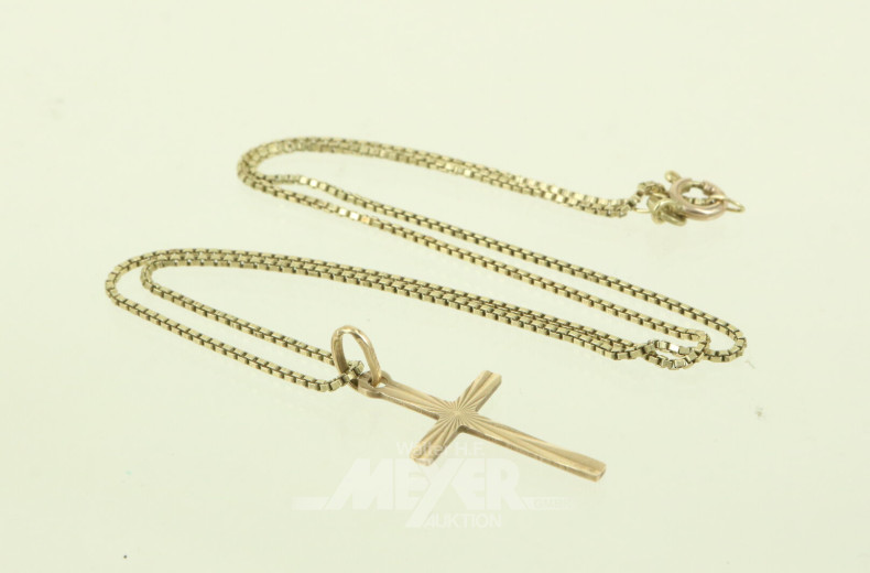 feine Venezianerkette mit Anhänger 'Kreuz'