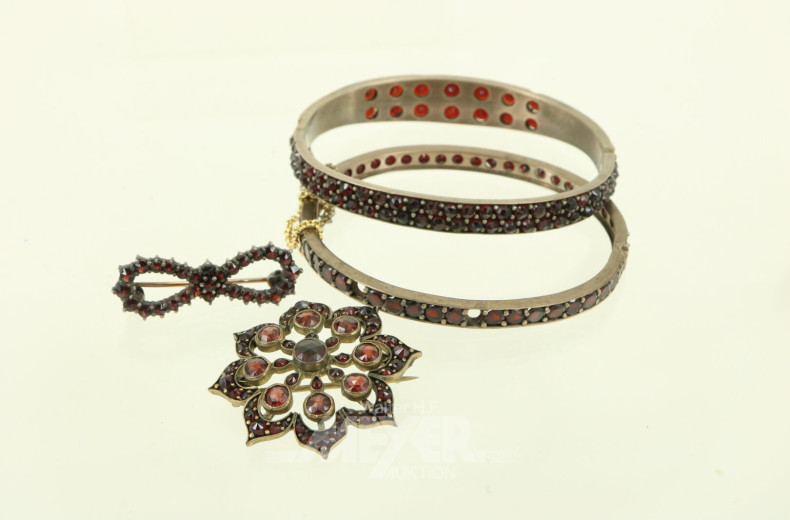 Konvolut Granatschmuck: