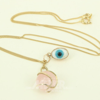 Gliederkette, punziert in 375 GG, mit 2 Anhängern in 333 GG (Säuretest)