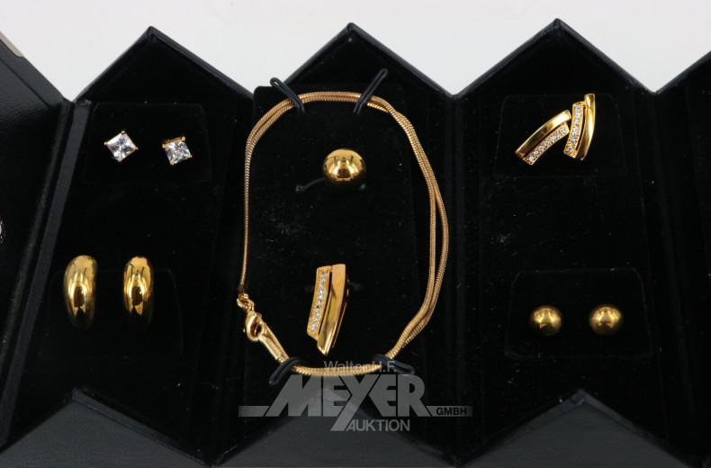 kl. Schmucketui mit Modeschmuck, best. aus: