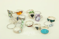 17 Ringe in 925er Silber, u.a. LAPPONIA