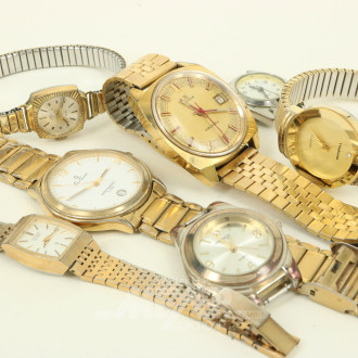 7 Armbanduhren, tlw. ohne Armband