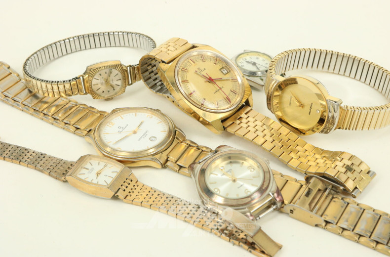 7 Armbanduhren, tlw. ohne Armband