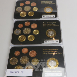 3 Euro-Kursmünzensätze zu je 3,88 Euro