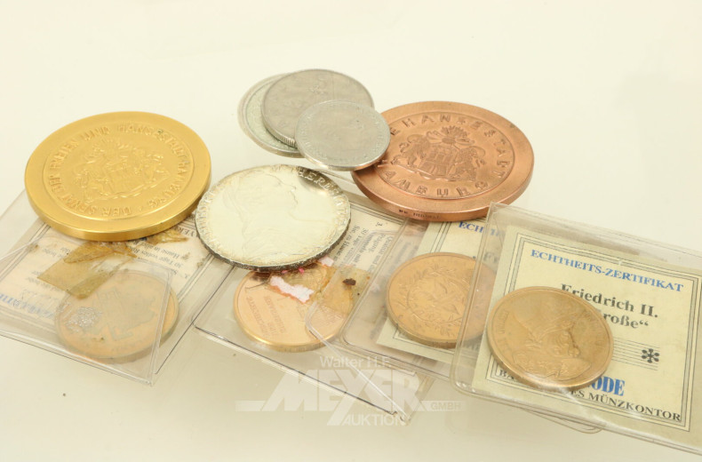 Kl. Konvolut Münzen, best. aus: