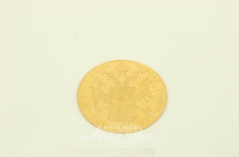 Goldmünze Österreich 4 Dukaten Franz Joseph I. 1915 Nachprägung