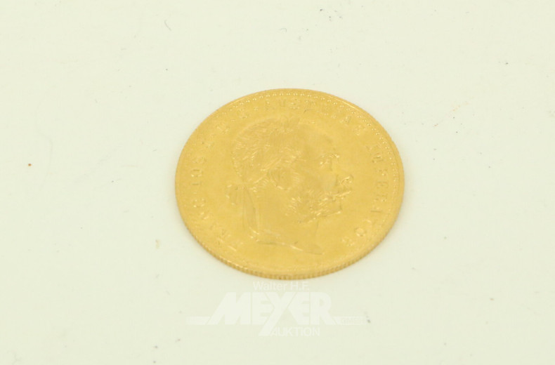 Goldmünze Österreich 1 Dukat Franz Jospeh I. 1915 Nachprägung