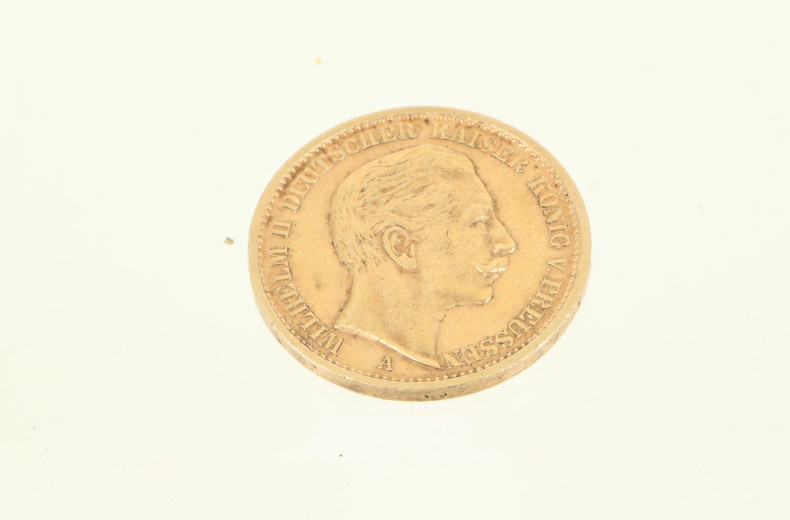 Goldmünze Preussen 20 Mark Wilhelm II. 1908 A