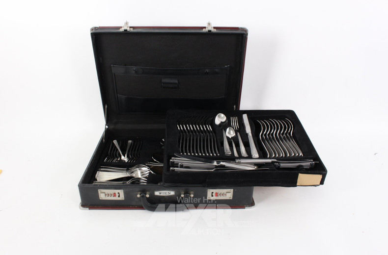 Gr. Besteck-Set für ca. 12 Personen im Koffer