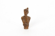kl. Büste/Petschaft "Figürl. Darstellung einer jungen Dame", Bronze