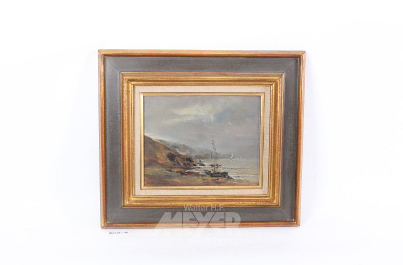 Gemälde 'Fischerboot an der Küste'