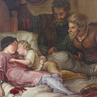 Öldruck "Die Ermordung der Söhne Eduarts" (nach Shakespeare)