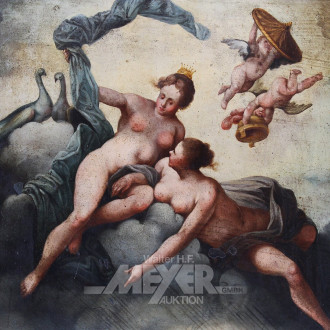 Gemälde "Mythologische Szene begleitet von Puttis"