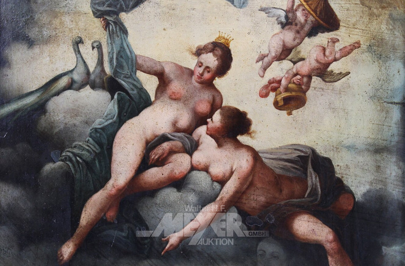 Gemälde "Mythologische Szene begleitet von Puttis"