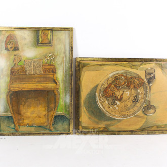 5 Bilder "Kinderdarstellungen / Interieur"