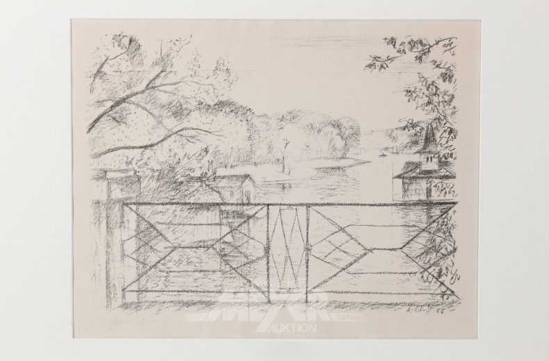 Lithografie "Seelandschaft"