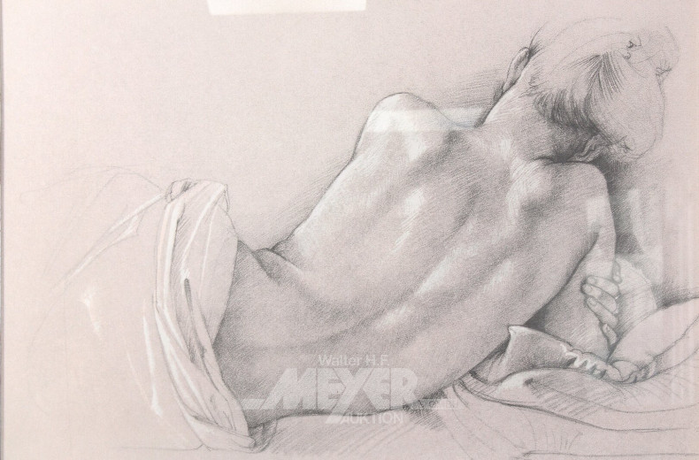 Druck "weibl. liegender Rückenakt"