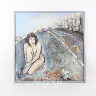 Collage "Weiblicher Akt vor Horizont"