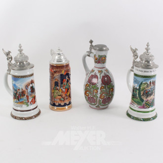 3 versch. Bierkrüge