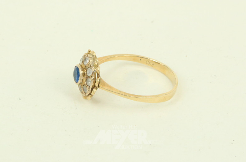 Damenring mit 1 blauen Farbstein