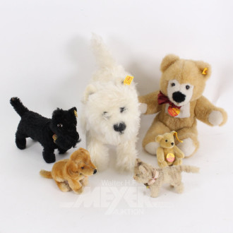 6 versch. Stofftiere