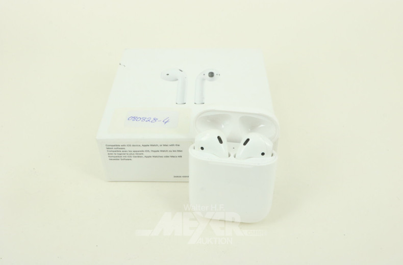 Paar Air Pods, mit Ladecase u. Netzteil