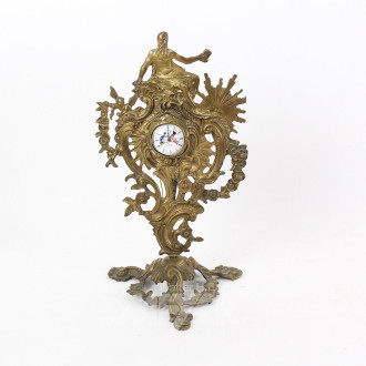 Tischuhr/Uhrenständer, allegorische Szene und Taschenuhr