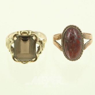 2 Ringe mit je 1 Farbstein