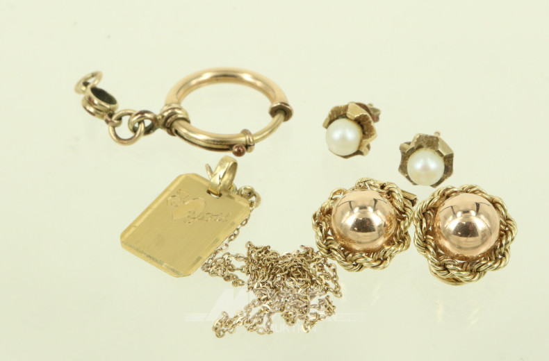 kl. Konvolut Altgold, best. aus: