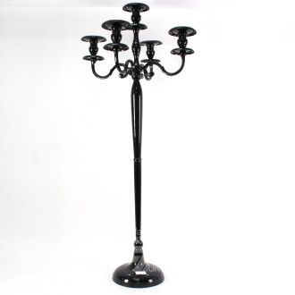Standkerzenleuchter, 5-flammig, Metall schwarz