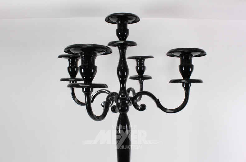 Standkerzenleuchter, 5-flammig, Metall schwarz