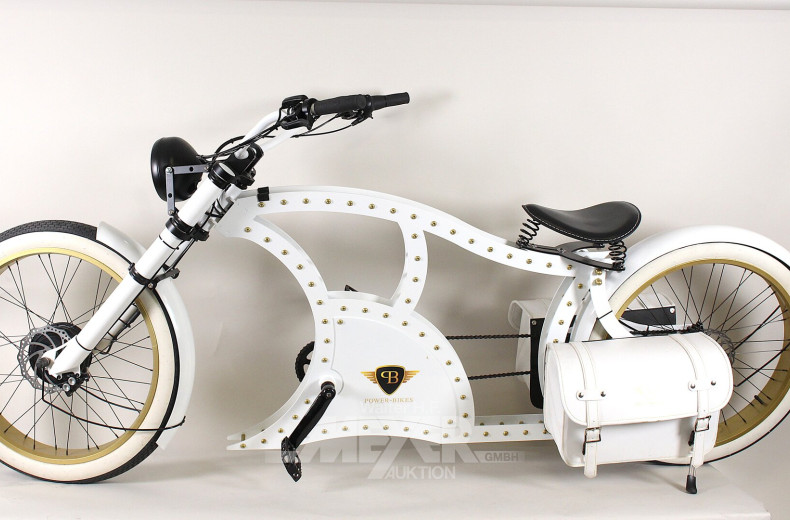 Power-Bike, Retro-Cruiser, E-Bike, weiß
